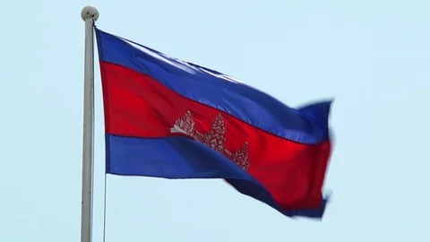 Flag of Cambodia 스톡 동영상 113997423