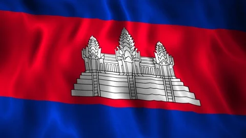 Flag Cambodia Stock Footage 128176319
