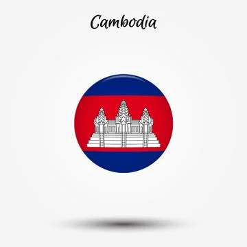 Flag of Cambodia icon Stock Illustration