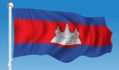 Flag of Cambodia Stock Illustration