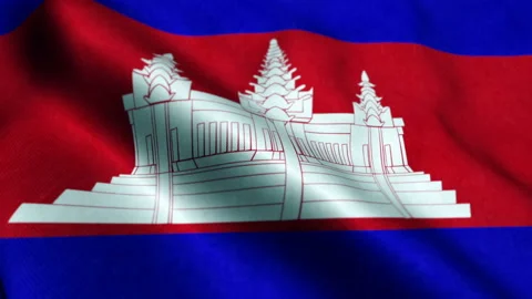 Flag of Cambodia - seamless loop Stock Footage 210596706