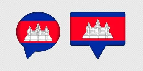 Flag of Cambodia in speech bubble. Illustrazione stock