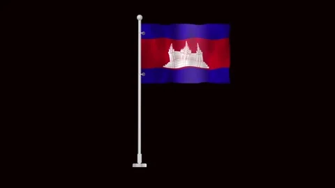 Flag of Cambodia waving Stock Footage 318784393