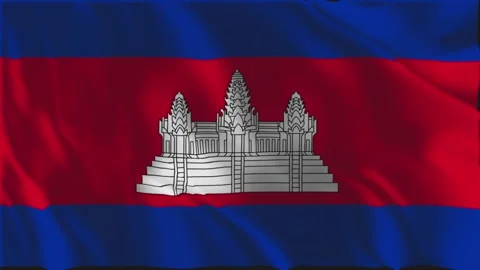 Flag of Cambodia waving slowly Stock-Footage 337860274