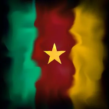 Flag of cameroon. Abstract grunge background. Cameroonian flag. Watercolor Stock-Illustration