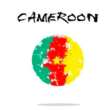 Flag of Cameroon from blots of paint Illustrazione stock