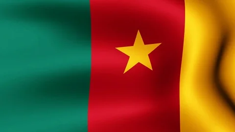 Flag of Cameroon, fluttering in the wind. Seamless looping video. 스톡 동영상 74910111