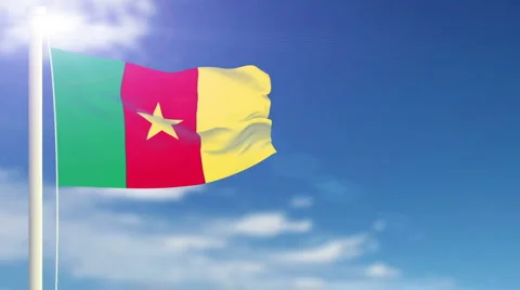 Flag of Cameroon Stock Footage 1055472
