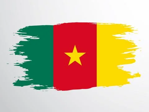 Flag of Cameroon painted with a brush Stock Illustration