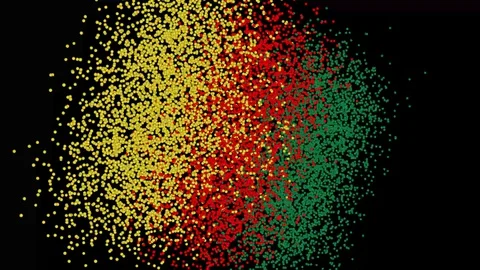 FLAG of Cameroon reveals on black background Stock Footage 128606473