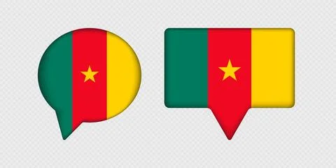 Flag of Cameroon in speech bubble. Illustrazione stock
