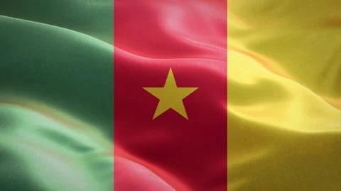 Flag of cameroon waving in the wind. 3D Waving flag design. Stock Illustration
