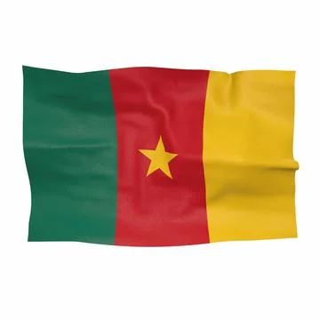 Flag of cameroon on a white background 3d-rendering Иллюстрация