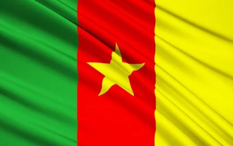 Flag of Cameroon, Yaounde Stock Illustration