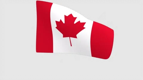 Flag of Canada – 3d render looped with alpha channel. Video stock 334856349