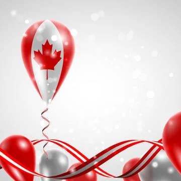 Flag of Canada on balloon Stock Illustration