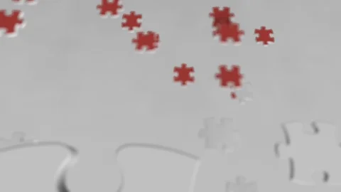 Flag of Canada being made with jigsaw puzzle pieces. Canadian problem solution Stock Footage 104183487