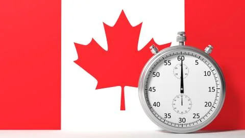 Flag of Canada with chronometer Illustration