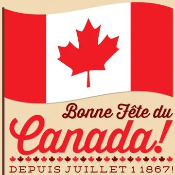 Flag Canada Day card in vector format. Stock Illustration