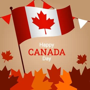 Flag For Canada Day Greetings Stock Illustration