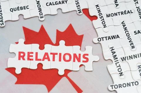 The flag of Canada features city name jigsaw puzzles and jigsaw puzzles with  Stock Photos