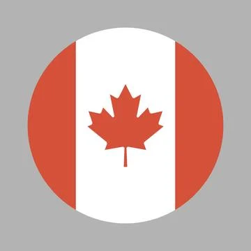 Flag of Canada. Flag rounded icon. Standard color. Circle flag. National flag of Stock Illustration