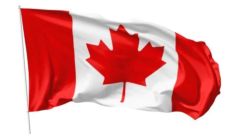 Flag of canada on flagpole Stock Illustration