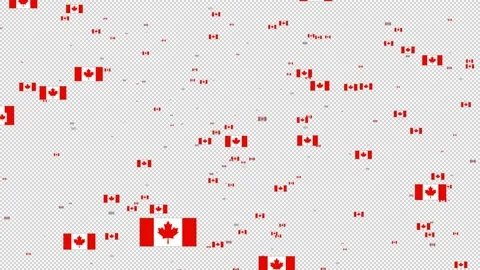 Flag Off Canada Flying in Motion Graphic with alpha Channel Background Stock Footage 137363584