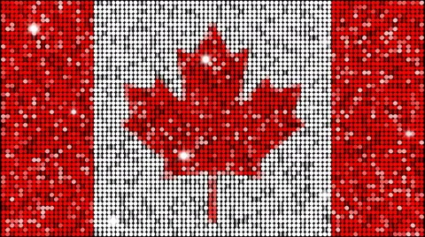 Flag of Canada glitter background - looping with reflectors and sparkles Stock Footage 54603434