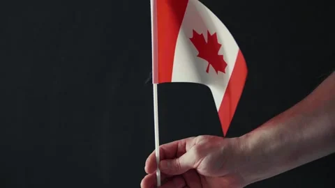 Flag of Canada hand on a chalkboard background. Canadian language and culture co Video stock 309412889