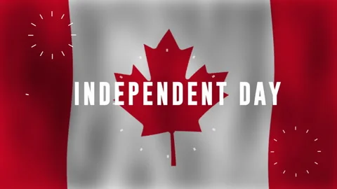 Flag of Canada looping with text mask Stock Footage 249253138