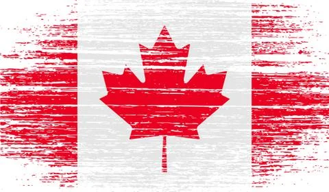 Flag of Canada with old texture. Stock Illustration