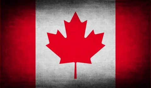 Flag of Canada with old texture. Stock Illustration