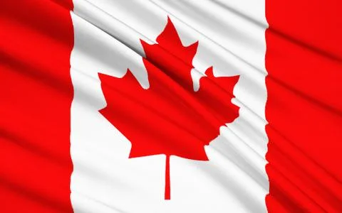 Flag of Canada, Ottawa Stock Illustration