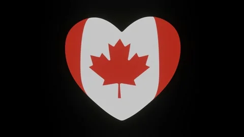 Flag of Canada on rotating heart Stock Footage 219617747
