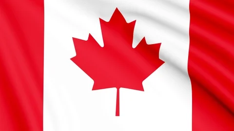 Flag of Canada , Seamless Loop Animation Stock Footage