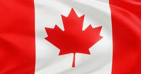 Flag of Canada, Seamless looping animation fluttering in the wind Stock Footage 172500114