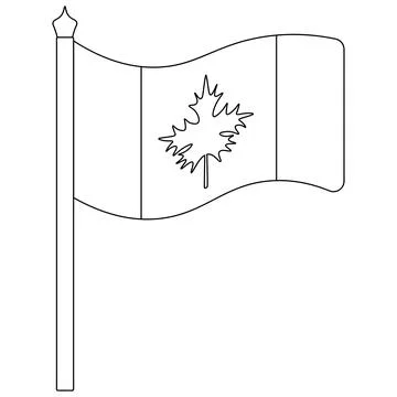 Flag of Canada. Sketch. Vector illustration. Coloring book for children. イラスト素材