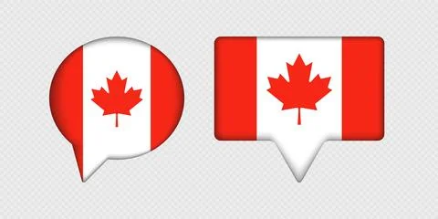 Flag of Canada in speech bubble. Illustrazione stock