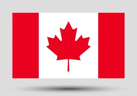 Flag of Canada vector illustration. Flag of Canada in weightlessness. Stock Illustration