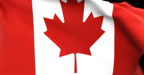 Flag of Canada Waving 3D Animation Close up, 4K UHD 60 FPS Stock Footage 160686369