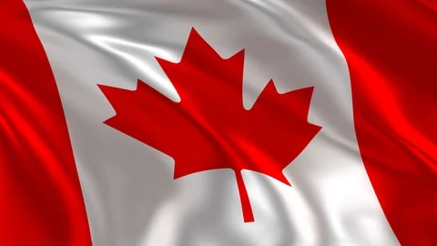Flag of Canada waving in the air Stock Footage 87009141
