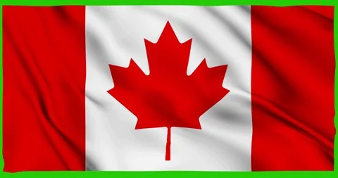 Flag of Canada waving on a samless loop over an easily removable background 스톡 동영상 98371072
