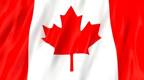 Flag of Canada waving in the wind. Seamless looping. 3d generated. Stock Footage 49089857