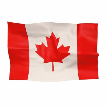 Flag of canada on a white background 3d-rendering Illustrazione stock