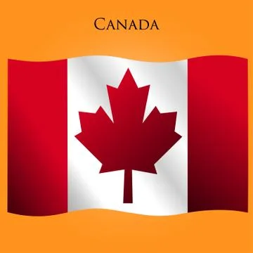 Flag of Canada on a yellow Illustrazione stock