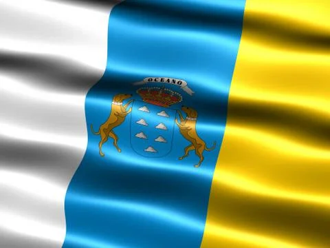 Flag of the canary islands 스톡 일러스트