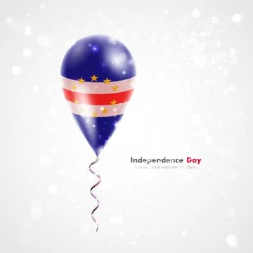 Flag of Cape Verde on balloon Stock Illustration