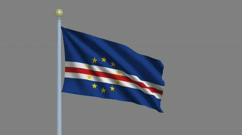 Flag of Cape Verde Stock Footage