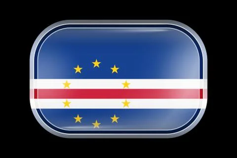 Flag of Cape Verde. Matted Vector Icon. Vector Rectangular Shape Stock Illustration